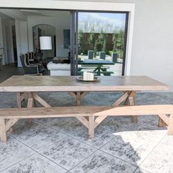 Custom  Dining Table Farm House Farmhouse Modern Rustic Set Bench Restoration Hardware Breakfast Oval Table Solid Wood Custom Handcrafted Counter Bar 