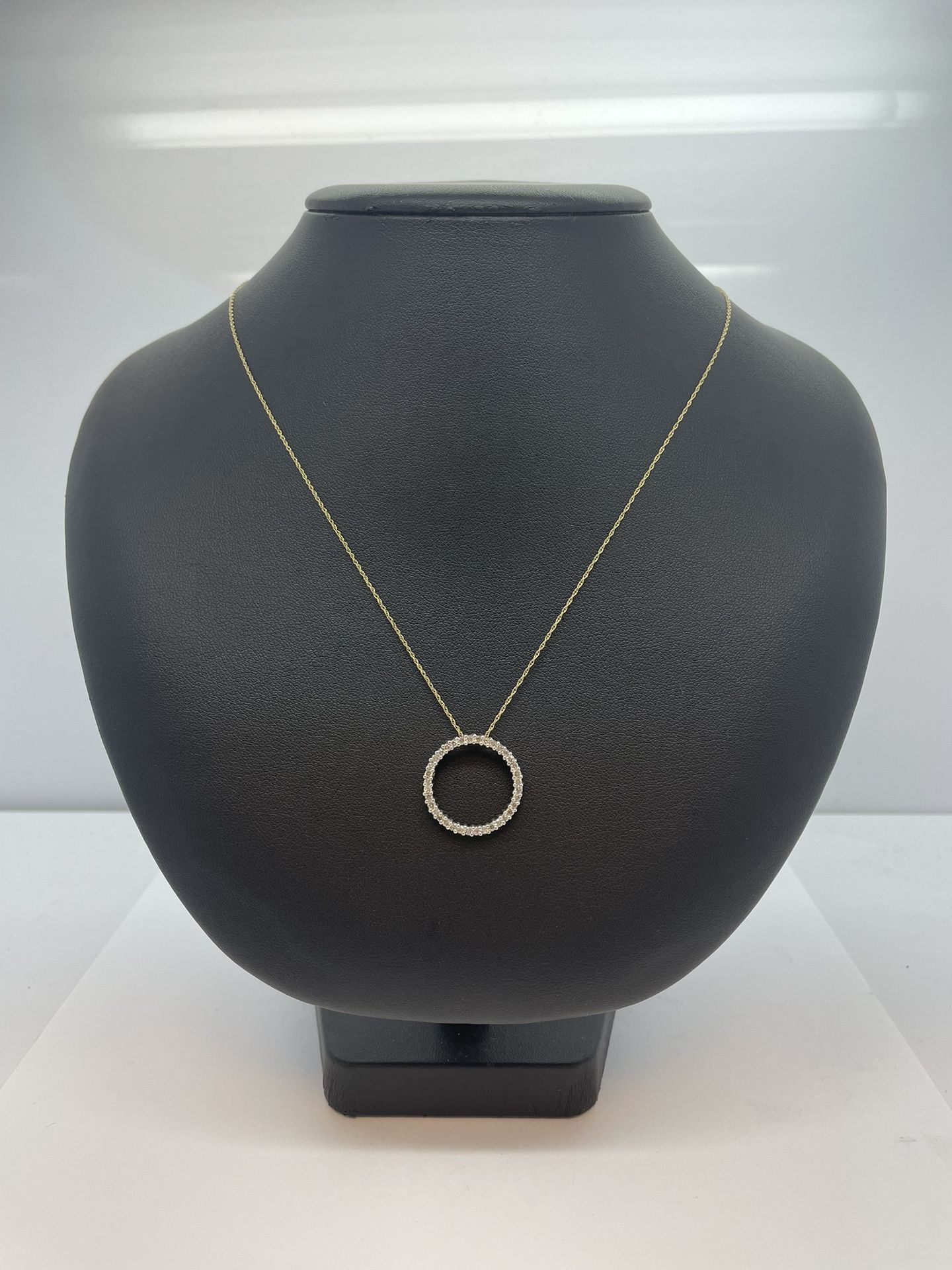10k Gold Necklace with Diamond Pendant. New.