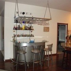 Bar Top w/ Chairs & Hanging Glass Holder