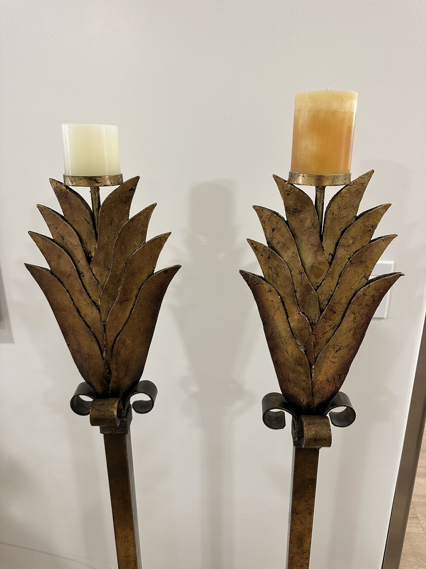 Home Decor, Floor Pillar Taper Candle Holders, Metal