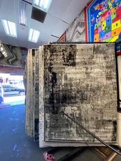 5x7 Area Rugs carpet Rugs abstract design thick colors black gray