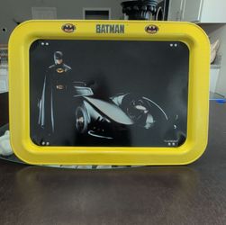 Vintage 1989 Batman Metal TV Tray Folding Lap Desk Batmobile DC Comics Movie