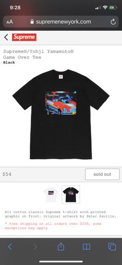 Supreme yohji yanamoto game tee black