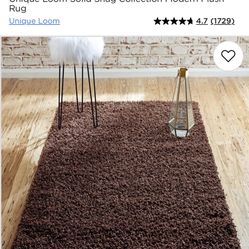 Beautiful Large Chocolate Brown Shag Rug 8x10
