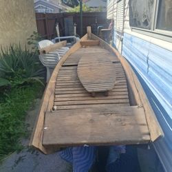Small Wood Boat For Decoration Or Any Type Of Project But Not For Lake Or Ocean Maybe A Pond As Decoration