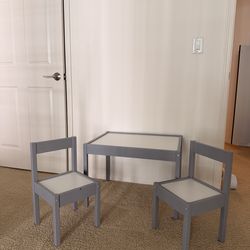 Gray Table and chair for toddler
