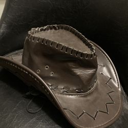 Vintage Leather Cowboy Hat 