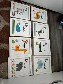 8 pictures for baby room