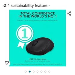 Logitech M185 Wireless Mouse, 2.4GHz with USB Mini Receiver, 12-Month Battery Life