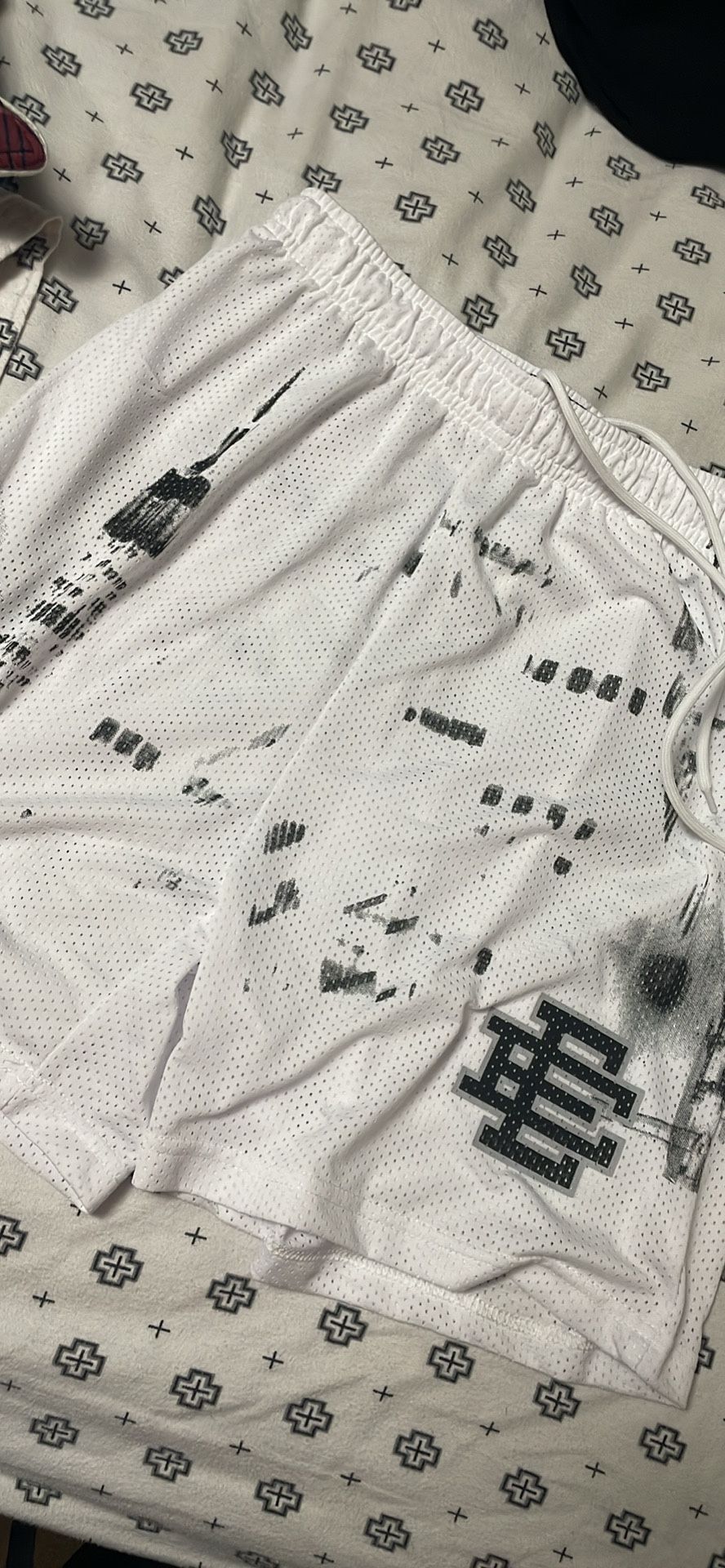 Eric Emanuel White Skyline Shorts Size Medium 