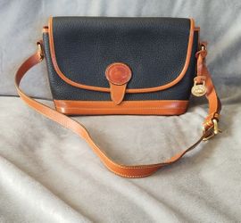 Vintage Dooney & Bourke All-Weather Leather Flap Crossbody Bag