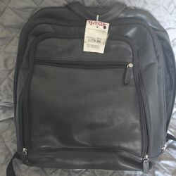 Jack Georges Leather Backpack - Black