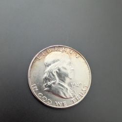 1949 Bu Franklin Half With Toning