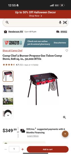 Camp chef propane gas stove
