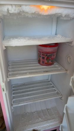 pink upright freezer