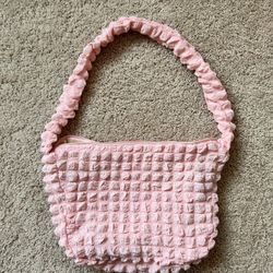 Pink Textured crossbody Bag
