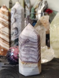 Chunky Purple and white Flourite tower