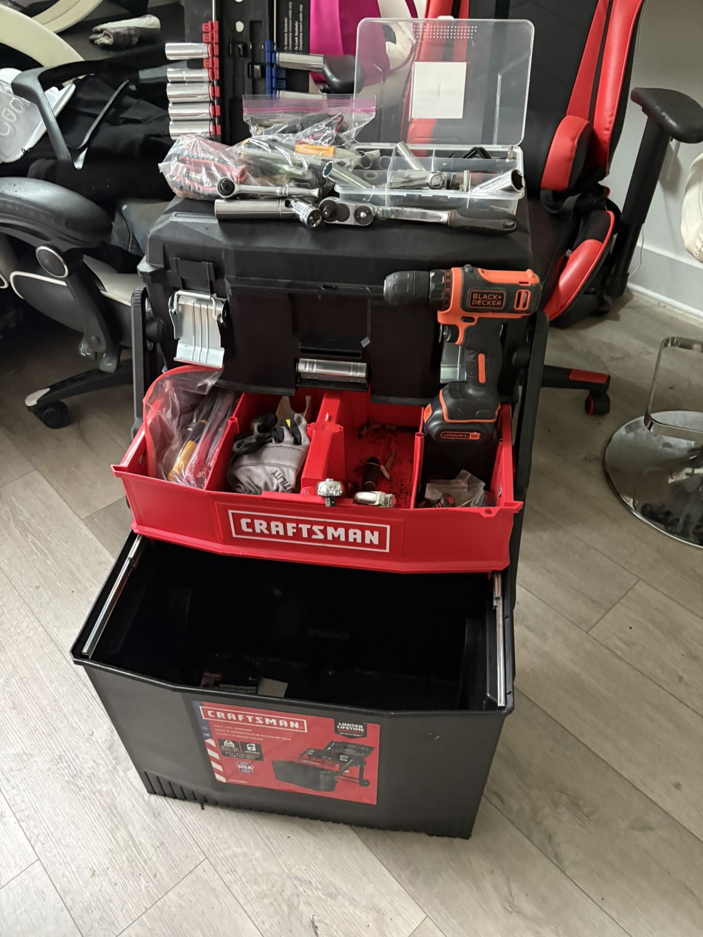 Craftsman Toolbox With Tools And Drill Included