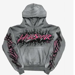 He’ll Star Future Flame Hoodie Grey Pink