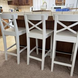 IKEA White Bar Stools Set Of 4