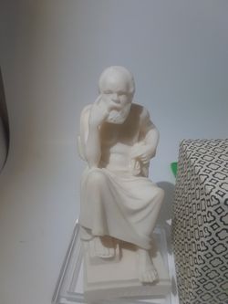 💗5" Statues Hand Made Alabaster of Plato and Socrates.
