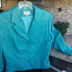 Natural Leather turquoise woman's jacket