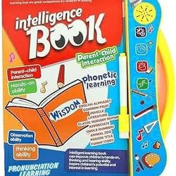  Kids Intelligence Book English Letters & Words Learning Sound Book, Fun Educational Toys, Activities with Numbers, Shapes, Animals Phonetic Learning 