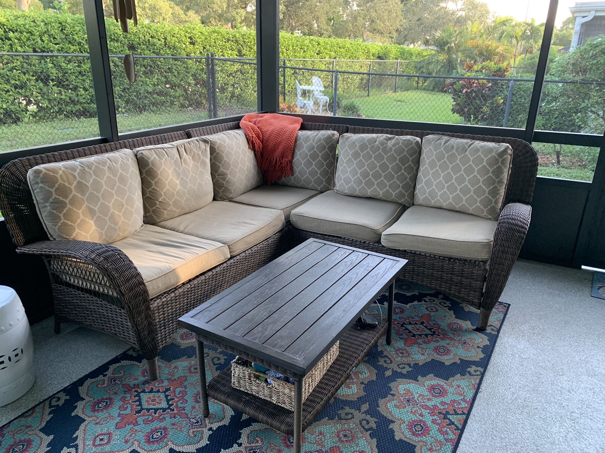Outdoor Sectional With Coffee Table