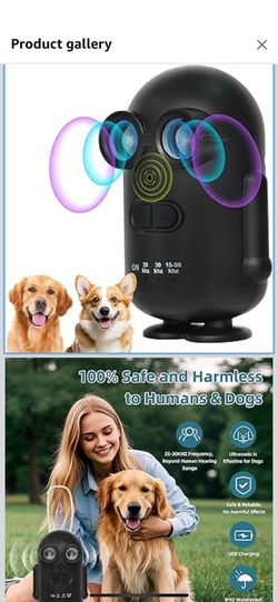 Anti Barking Device - 【2025 New】 Indoor/Outdoor Ultrasonic Dog Bark Deterrent with 3 Modes (32ft Range), Safe & Effective for Dogs 10-130 lbs All Ages