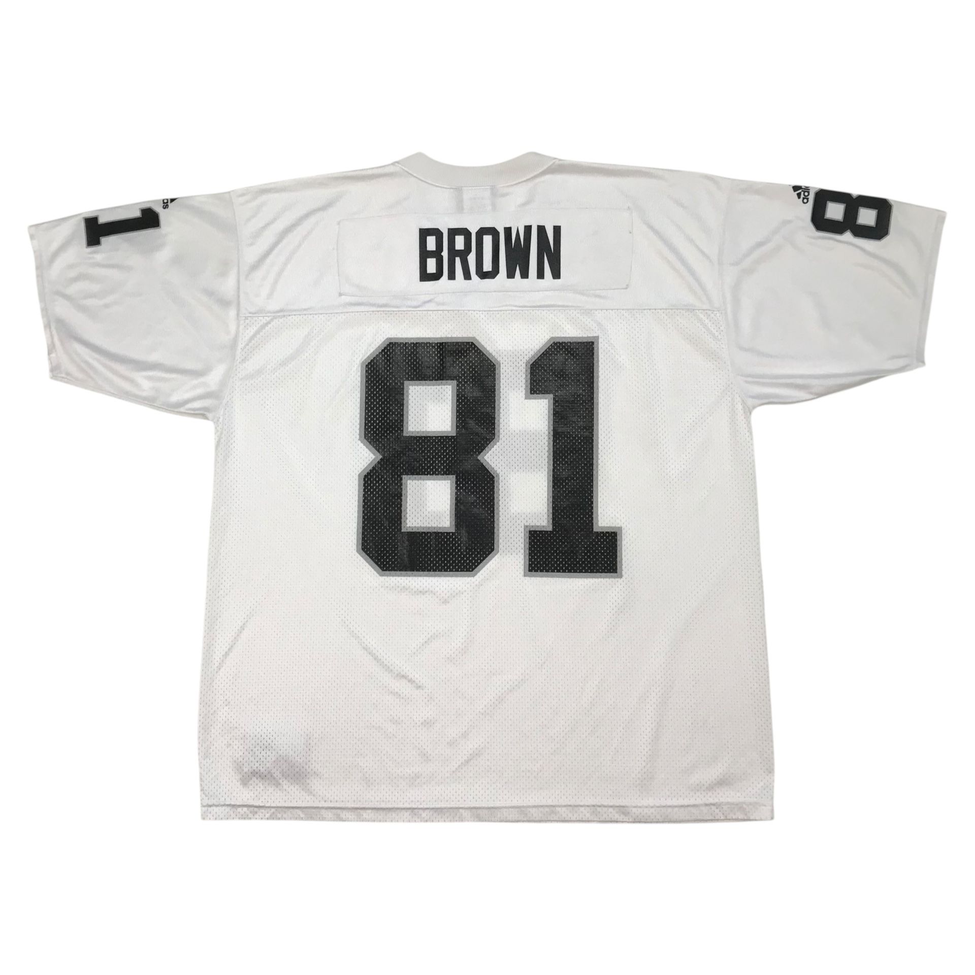 Adidas Tim Brown LA Raiders Jersey XL Mens White Los Angeles Oakland LV Vintage