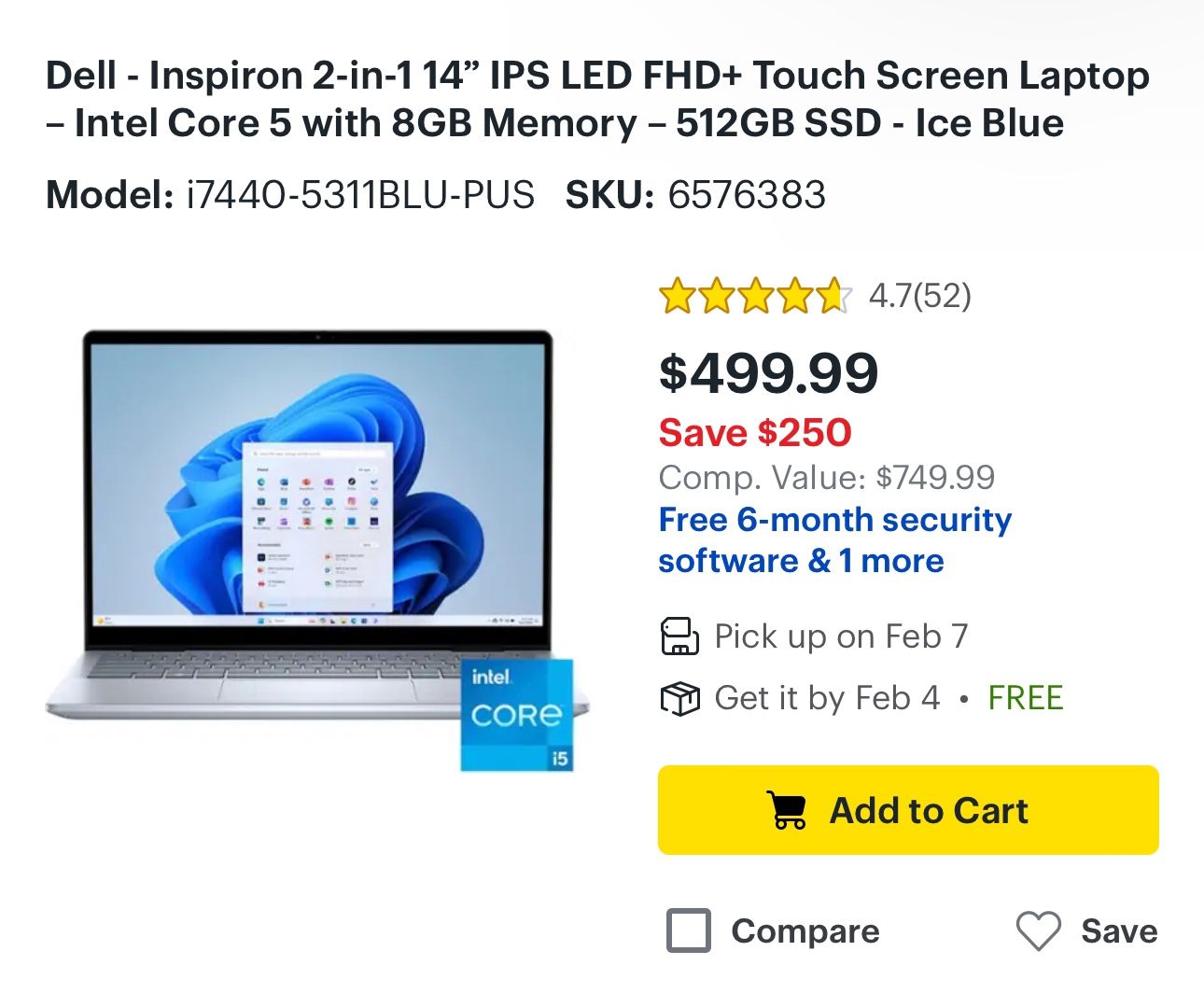 Dell Inspiron 2 In 1 Touchscreen Laptop