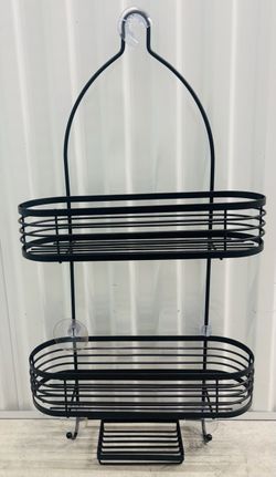3-Tier  Black Metal Shower Caddy with Soap Dish
