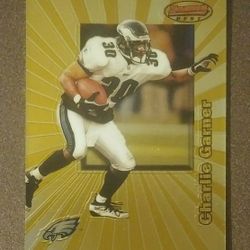 1998 Bowman's Best Charlie Garner #83 Philadelphia Eagles Running Back Gold Looking Topps Football Vintage Collectible Card NFL