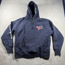Champion x FaZe Clan Reverse Weave Men’s Size L Blue Navy Faded Hoodie Heavy