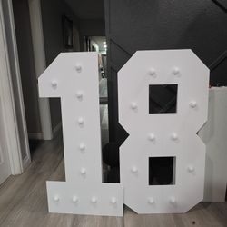 Foam 18 Number Marquee 