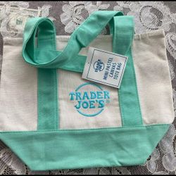 NWT Trader Joe’s Mini Pastel Canvas Tote Bag