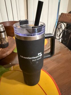 Simi valley Adventist hospital 40 oz Black Insulated Tumbler with Handle and Straw