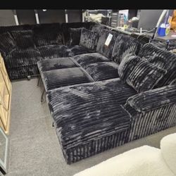 Brand New Plush Corduroy Pullout Sleeper Sectional 