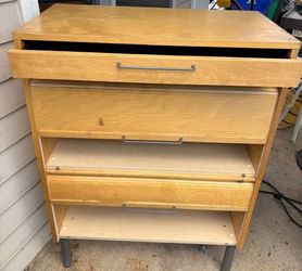 Cabinet One drawer, Two shelf with Rolling Door