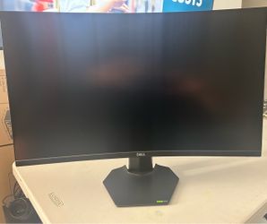 27” curved Dell monitor - 1080p resolution, 144hz, and adjustable height/ tilt stand