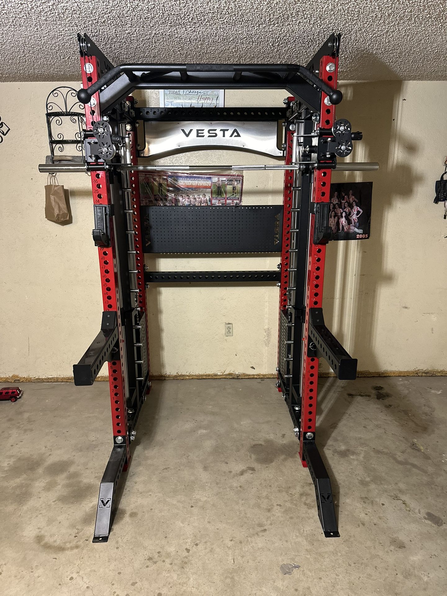 PRO SERIES Ultimate 3-1 Half Rack Functional Trainer w/Smith Machine Bar | 400lb Stack | Gym Equipment | Fitness | Commercial | Squat Rack