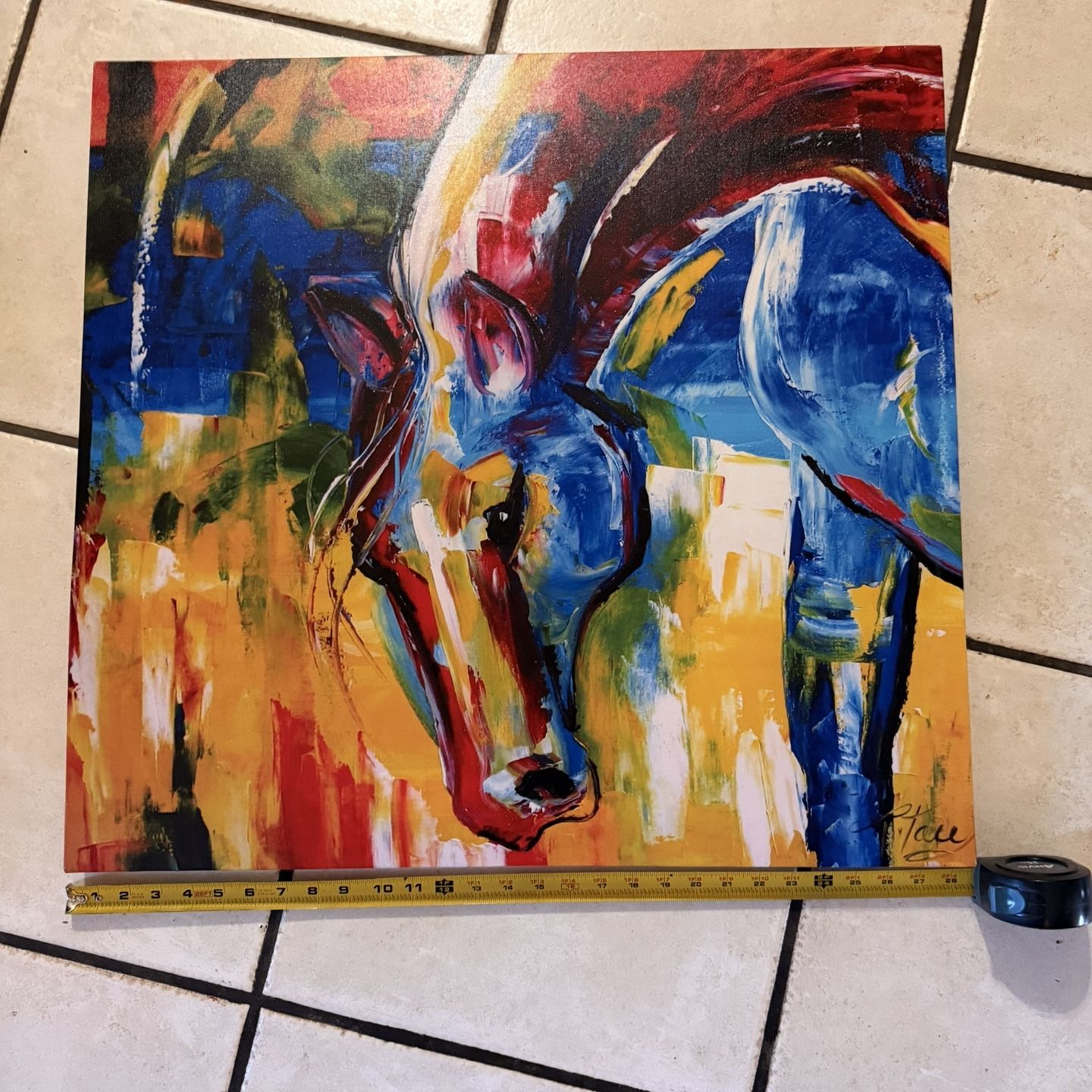Large Colorful Canvas Wall Art – Abstract Horse Print for Sale in San ...