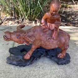 Antique Boy On Water Buffalo