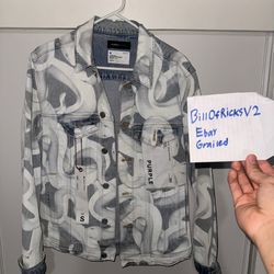 Purple Brand Snake Print Denim Jacket Size S Brand New