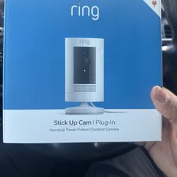 Brand New Ring Stick Up Cam Plug-In | Weather-Resistant Outdoor Camera, Live View, Color Night Vision, Two-way