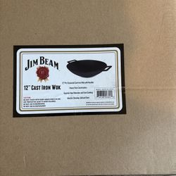 Jim Beam 12" Cast Iron Wok
