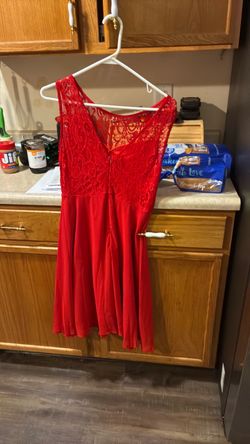 Long red dress