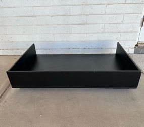 Large Black IKEA MALM Under Bed Storage Box Tray on Casters Wheels