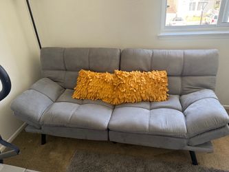 Gray Fabric Futon Sofa Bed