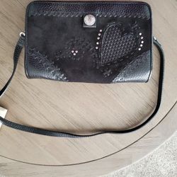 Brighton Suede And Leather Wallet Wristlet
